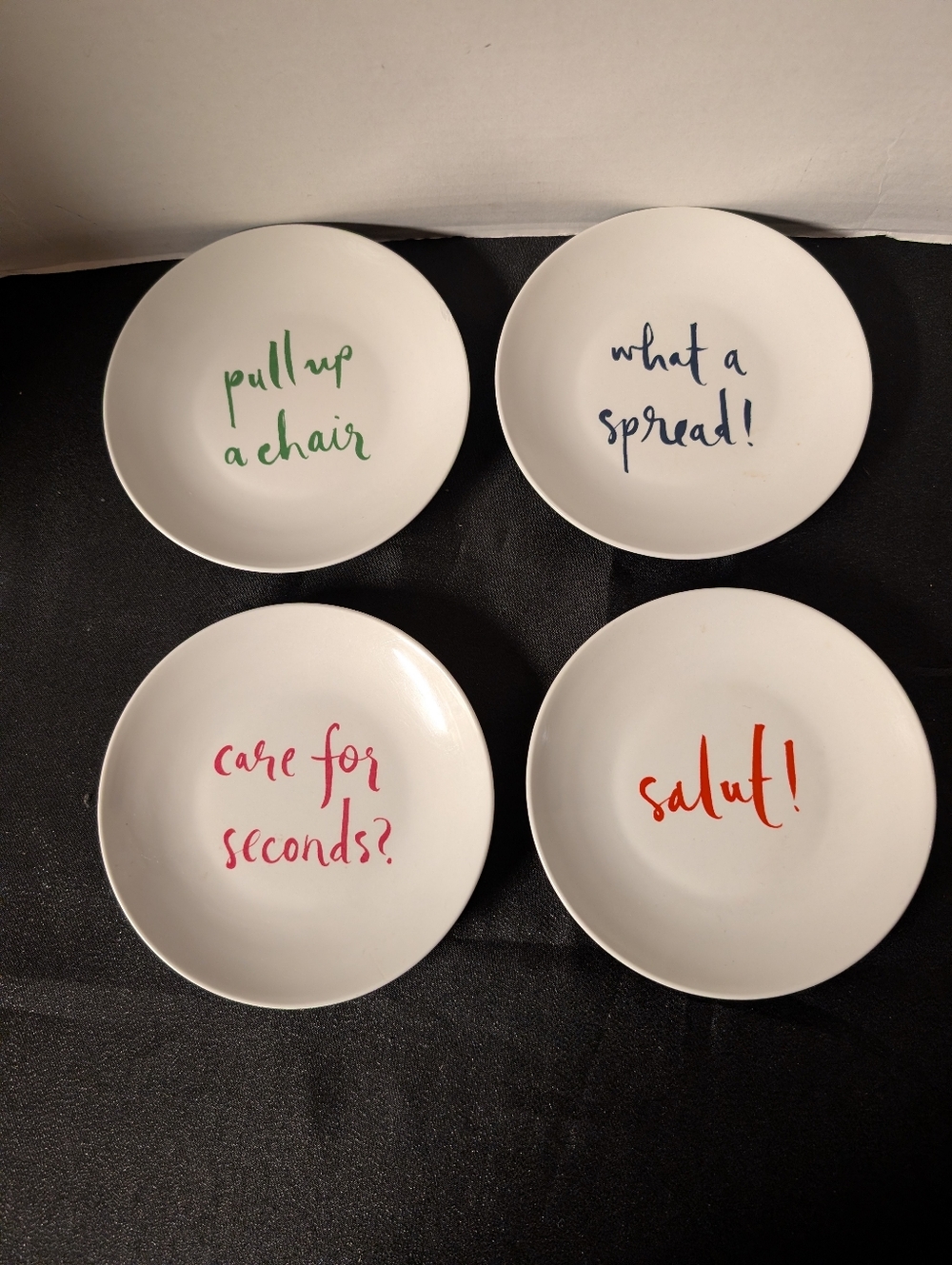 Kate Spade Tidbits Appetizer Snack Serving Entertaining Hosting Plates x4